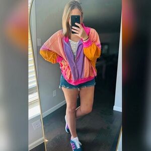 NEW Bibi Colorblock Zip Up Hoodie